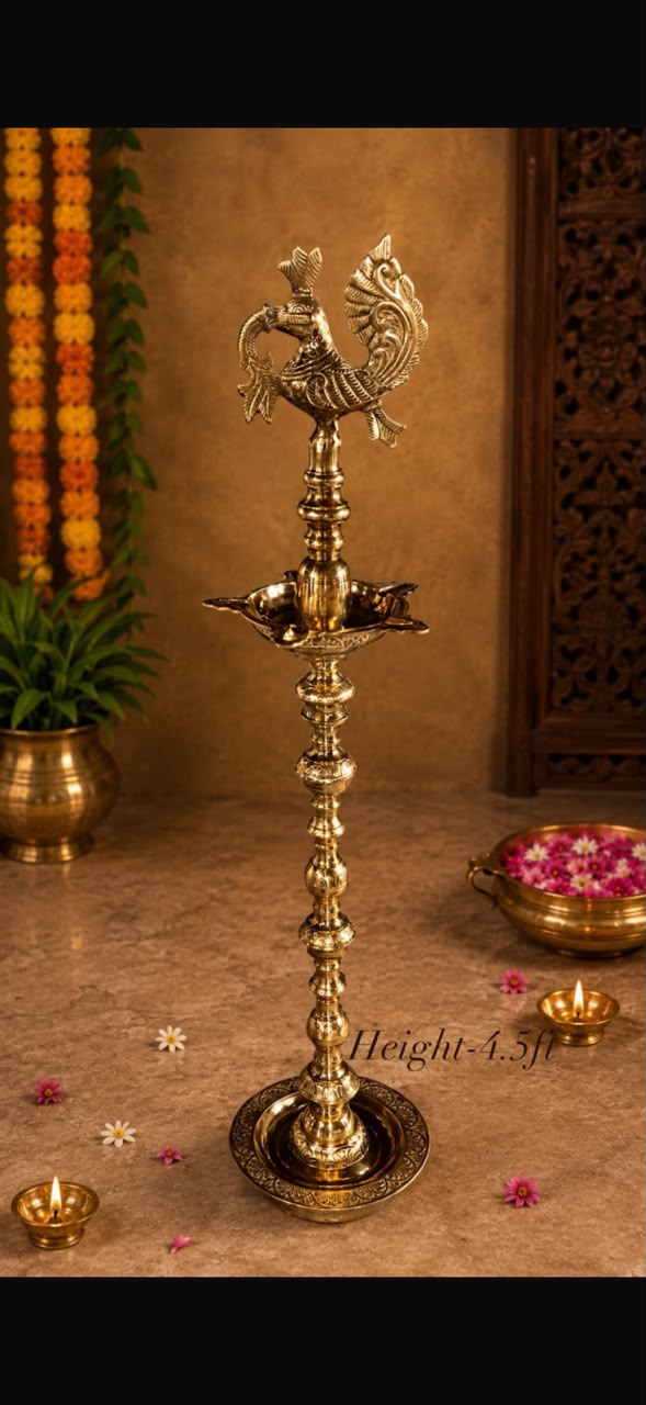 Inauguration Brass Peacock Samai (4.5ft)